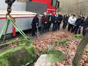 Kámen pochází z lesa mezi elektrárnou a Dalešickou přehradou