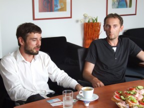 Pavel Gebauer se starostou obce Dukovany Miroslavem Křišťálem v sídle sdružení Energetické Třebíčsko
